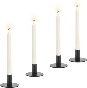 set of 4 black taper candle holders