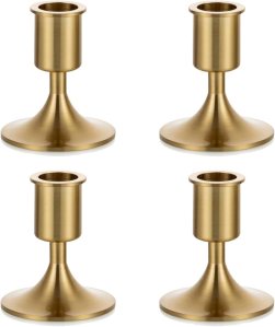 gold tapered candle holder