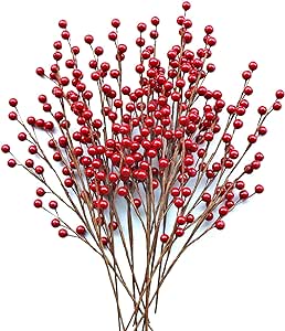 Artificial Red Berries Stems