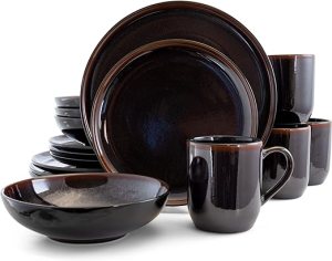 dark contemporary dinnerware, dark stoneware