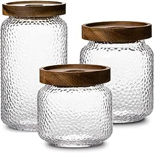 Storage Glass Jar with wooden lid