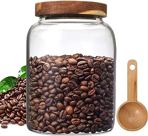 Large Glass Coffee Storage Jar with Spoon