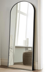 Black 65"x22" Arched Full Length Mirror Large Arched Mirror Floor Mirror with Stand Large Bedroom Mirror Standing or Leaning Against Wall