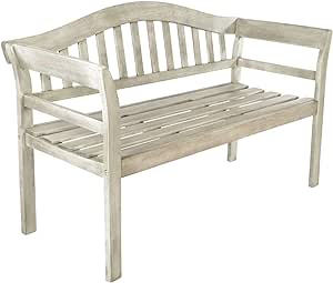 Gardenesque Curved Garden Bench - Grey Wooden Repton Queen - Perfect Outdoor Bench - 2 Person Seat - Durable and Comfortable Design - W53 x L128 x H80cm